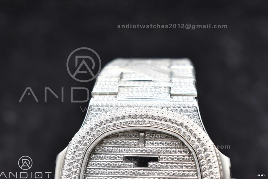 TWF Diamonds Nautilus A324 5711 Bracelet Bezel Full Diamonds SS on & Dial 1116